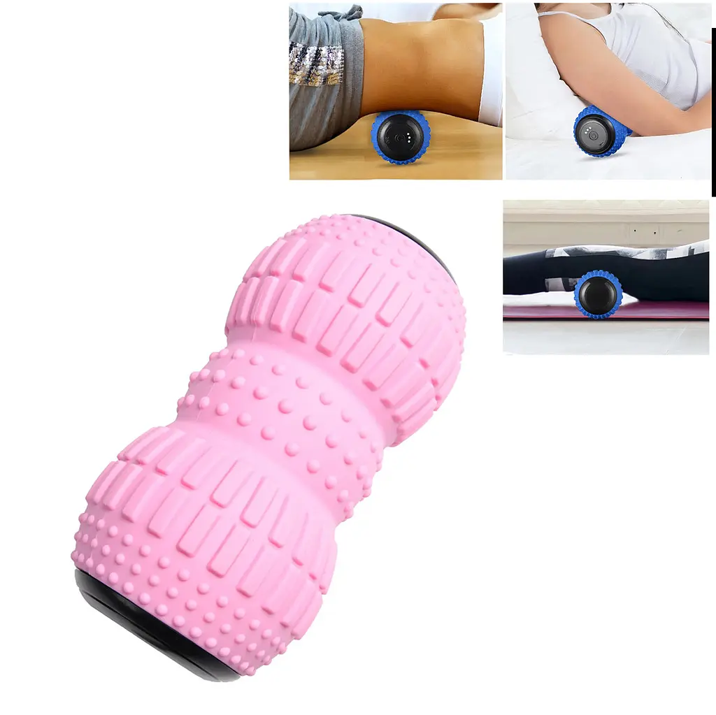 Вібромасажер для спини рожевий вібро масажер для тіла ручний Massage Ball - фото 2