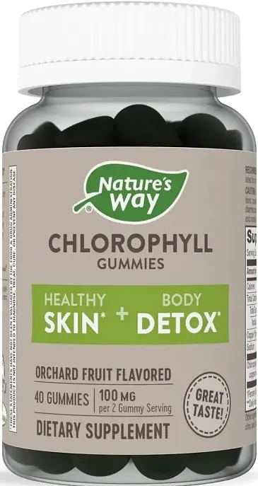 Натуральний хлорофіл Nature's Way Chlorophyll Gummies 100 мг 40 жувальних цукерок, фрукти
