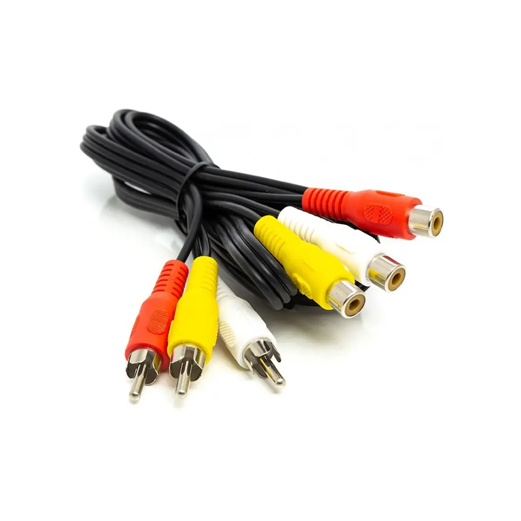 Кабель мультимедійний 3xRCA M to 3xRCA F 1.0m PowerPlant (CA912049)