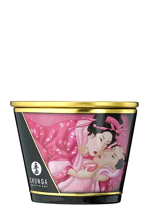 Масажна свічка Shunga Candle Rose Petals з ароматом троянд, 170 мл - фото 3