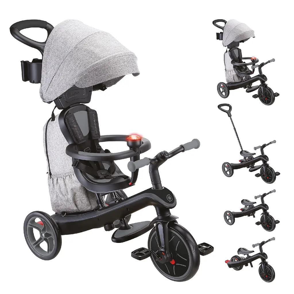 Велосипед дитячий Globber Explorer Trike 4 в 1 Deluxe Play чорно-сірий (636-120) - фото 3