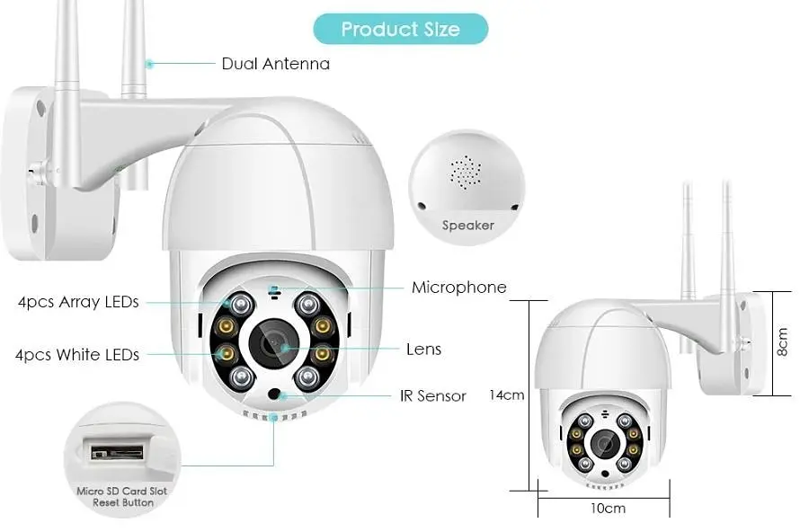 Вулична IP WIFI камера відеоспостереження 3MP поворотна з віддаленим доступом UKC CAMERA CAD EL-N3 - фото 3