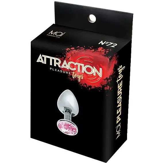 Металева анальна пробка Mai Attraction Toys №72 з рожевим кристалом - фото 3