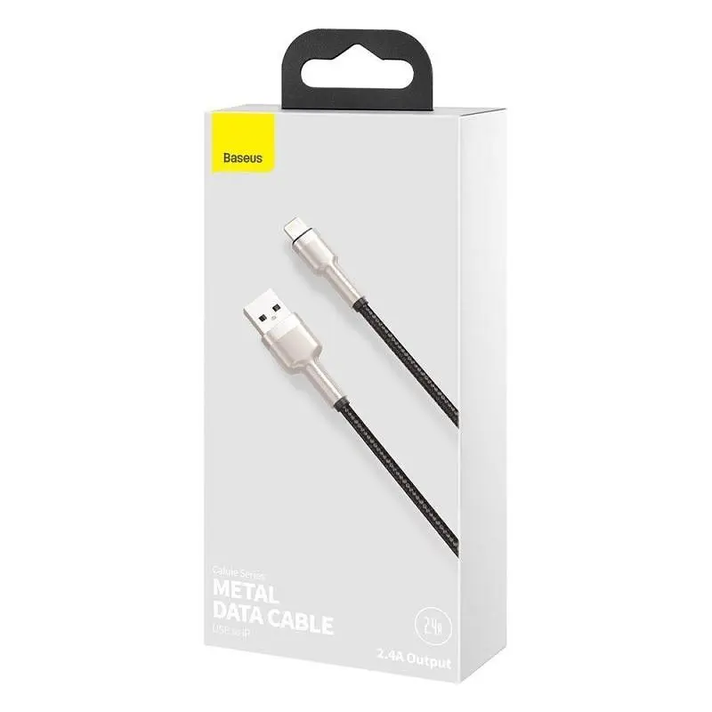 Дата кабель Baseus Cafule Metal USB to Lightning 2.4A (2m) (CALJK-B0) Black - фото 6