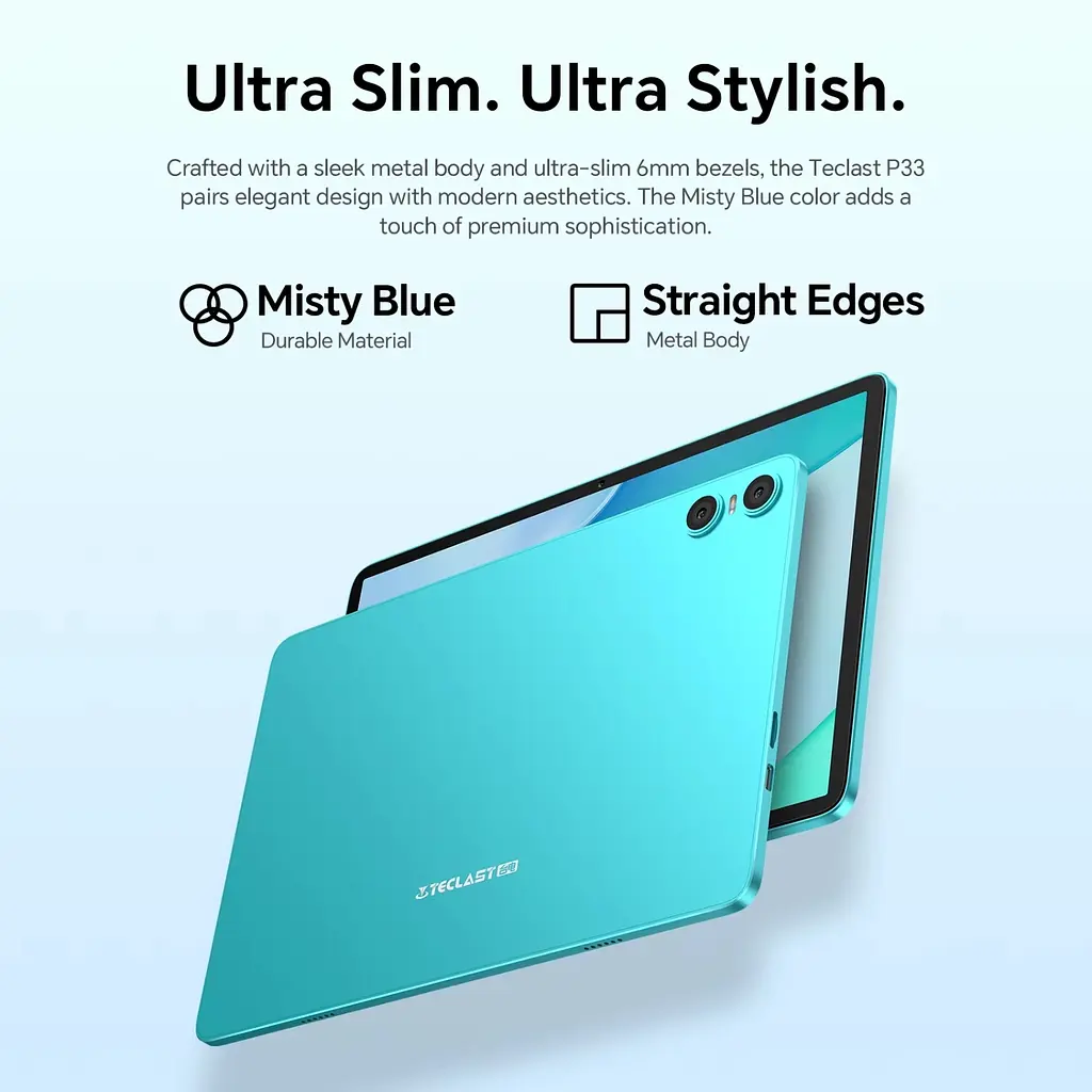 Планшет Teclast P33 KIT 10.1” HD+ / 3GB / 64GB / A333 / 6000mAh / WIFI / 5+2Mp / Metal / Blue - фото 9