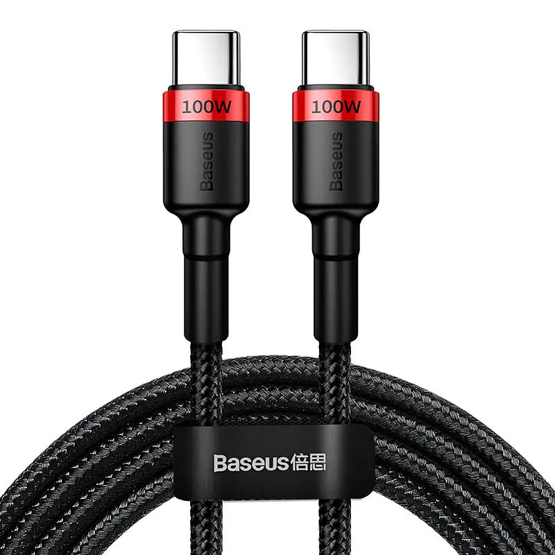 Дата кабель Baseus Cafule Type-C to Type-C PD2.0 100W (2m) (CATKLF-AL) Red / Black