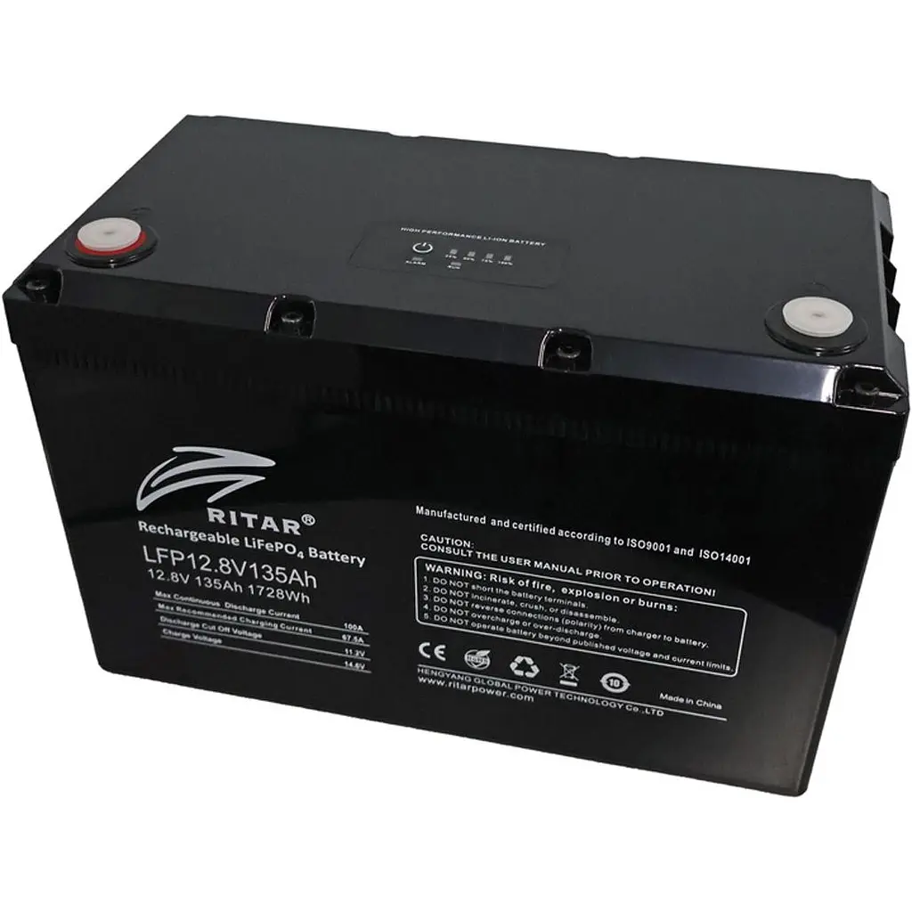 Аккумулятор Ritar LiFePO4 12V 12.8V/135Ah/1728Wh [LFP12.8V135Ah G2] [125680] - фото 2