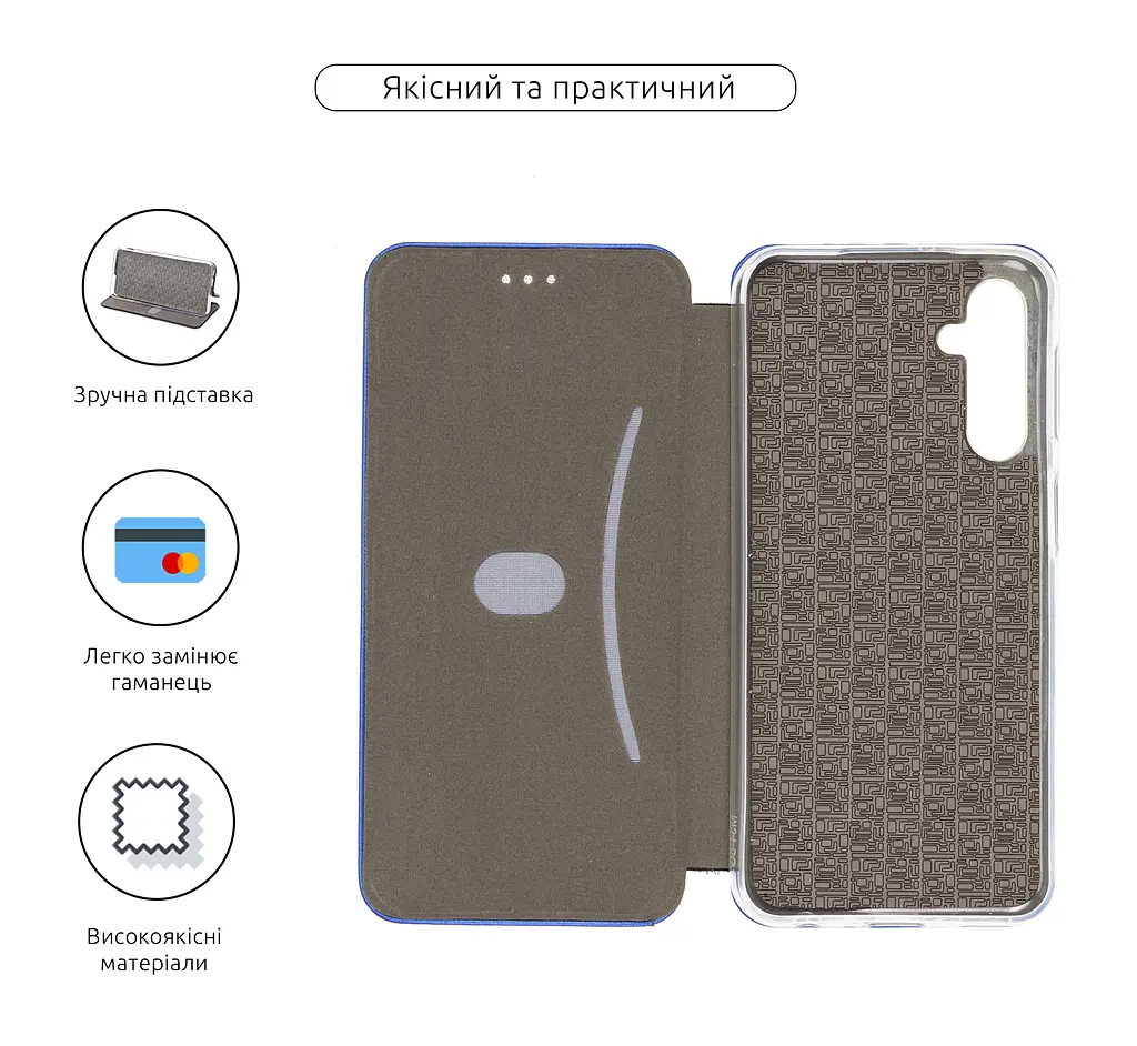 Чехол-книжка для Samsung Galaxy M34 5G (M346), G-Case, синий, кожаный чехол-книга из экокожи (PU) и TPU, с магнитом, с подставкой и вместительным кардхолдером, противоударный, защита всего корпуса, ArmorStandart (ARM69675) - фото 3