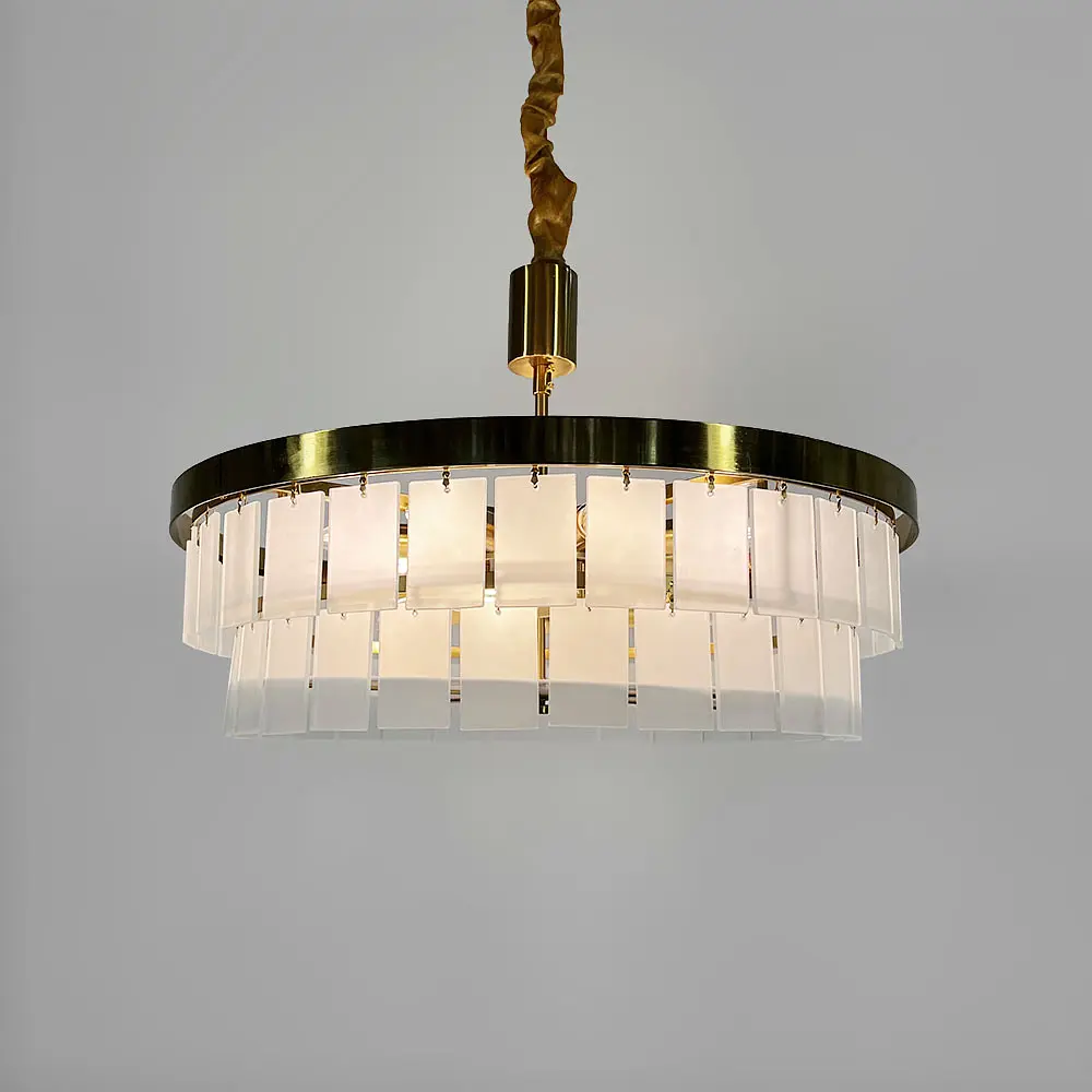 Подвесная люстра с акриловыми матовыми пластинами Ø 80 см Ст. MJ221-800 AB | Line F - фото 4