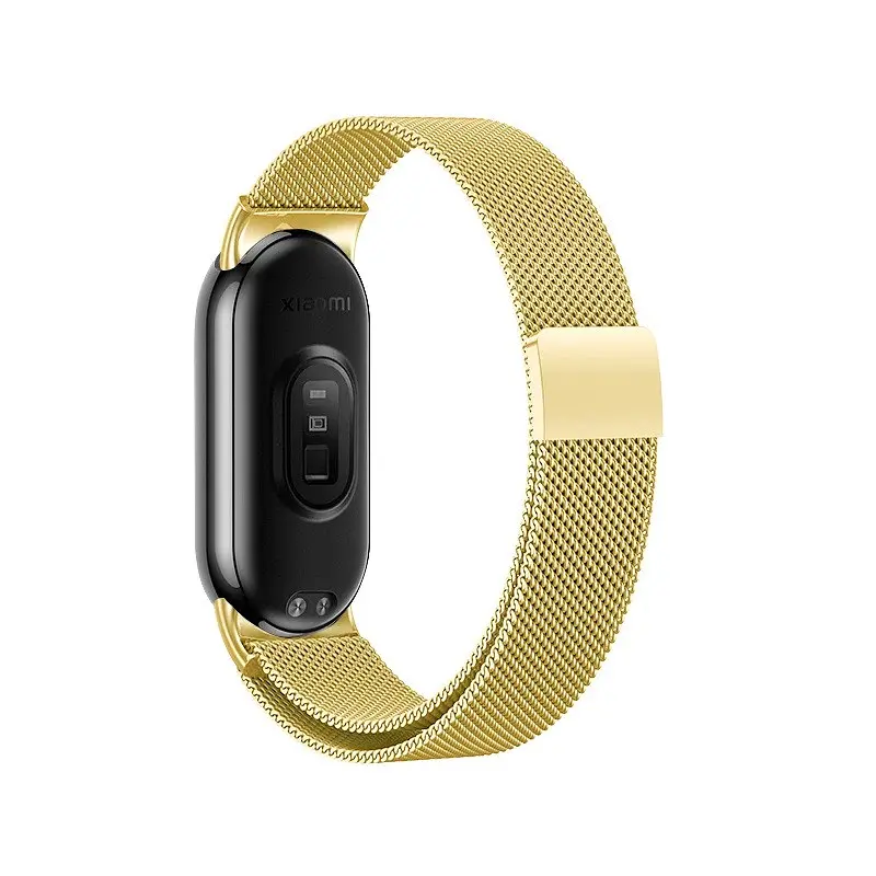 Ремешок для фитнес-браслета Boorui для Xiaomi Mi Band 8 и 9 миланская золотая петля - фото 3