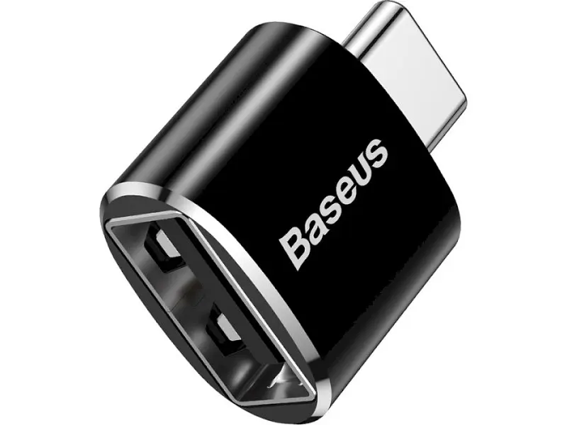 Адаптер USB Type-C BASEUS USB Female To Type-C Male Adapter Converter Black (CATOTG-01) - фото 2