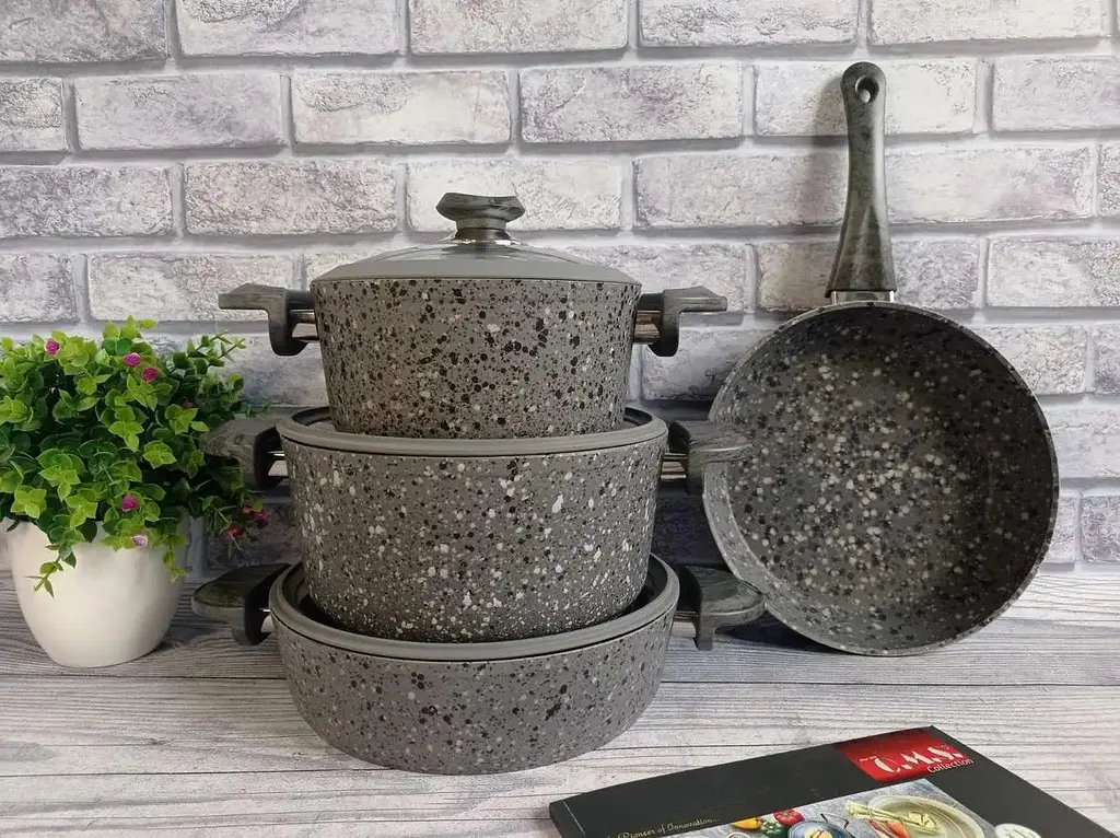 Набір посуду O.M.S. Collection 3028SLC Grey 7 предметів
