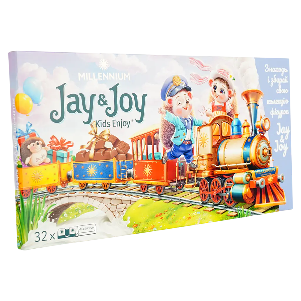 Шоколад Millennium Jay&Joy молочний з молочною начинкою 360 г - фото 2