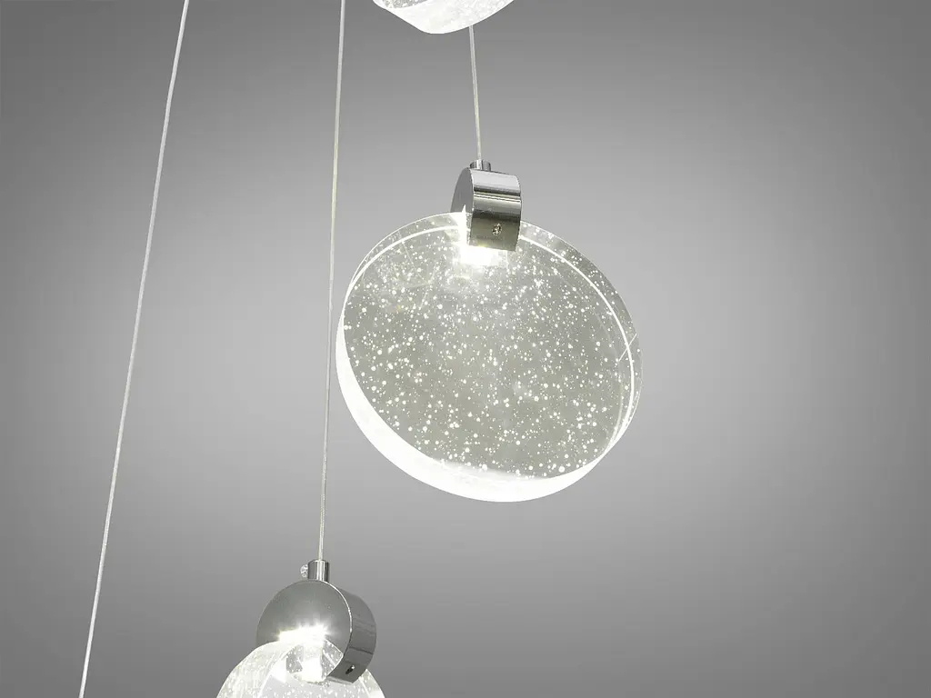 Люстра стельова LED Diasha 3008/8HR, 24W, хром, сучасний стиль для коридору, вітальні, кухні - фото 3