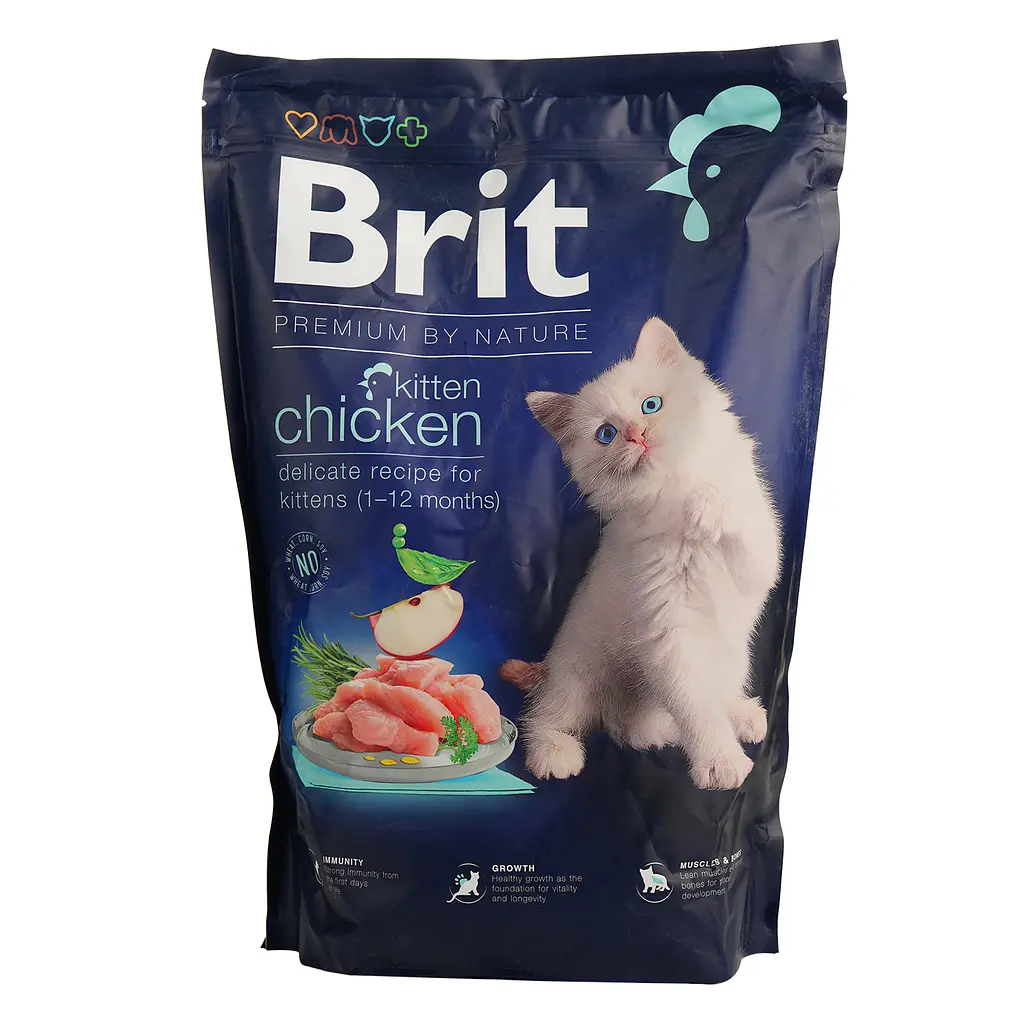 Сухой корм для котят Brit Premium by Nature Cat Kitten с курицей 1.5 кг - фото 2