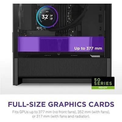 Корпус для ПК NZXT H3 Flow All Black (CC-H31FB-01) - фото 4
