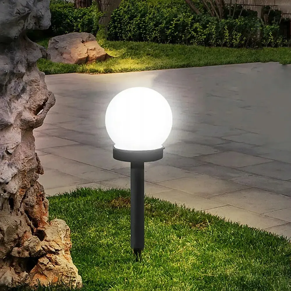 Набір білих садових куль Lumiled Atris 10 см на сонячній батареї 6 шт. - фото 7
