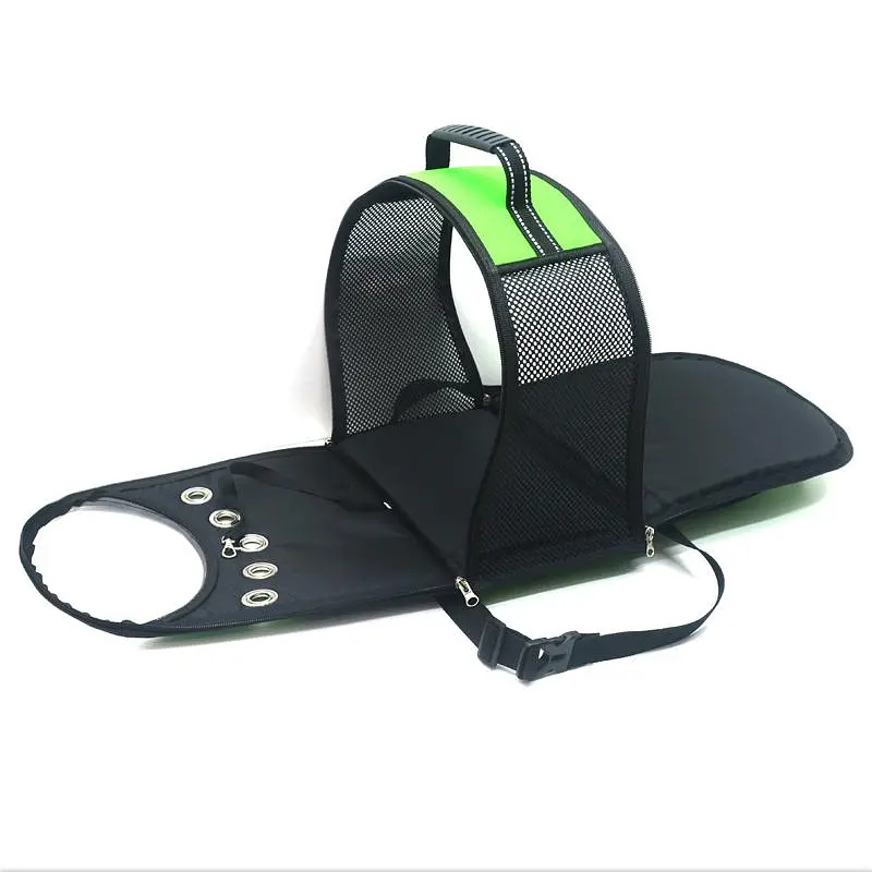 Рюкзак для переноски кошек и собак Zoo-hunt Лоренс салатовый №0 16х26х30 см - фото 5