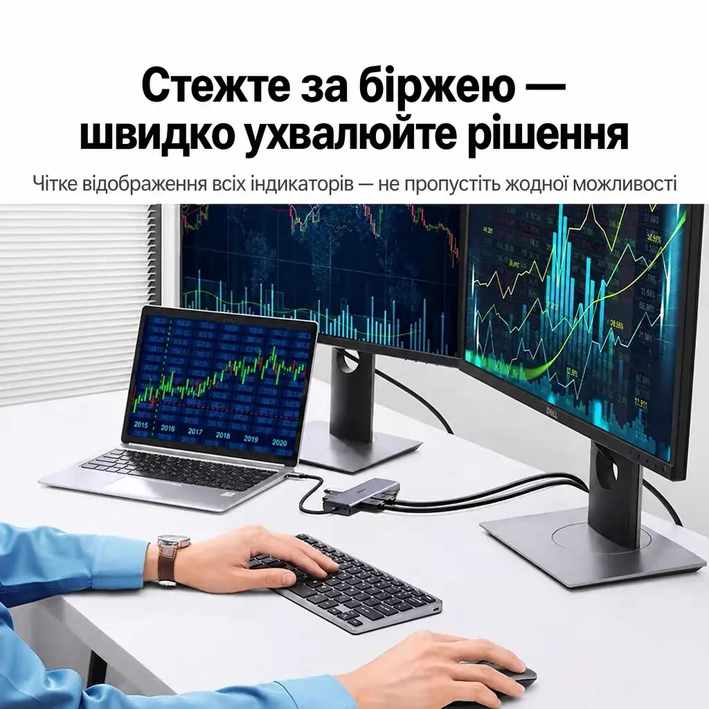 Док-станція USB-C UGREEN CM639 10 в 1 2 виходи HDMI HDMI 2 до 8K 30 Гц або 4K 120 Гц з одним дисплеєм до 4K 60 Гц із двома для HDMI потрібен USB-C з відеовиходом вхід USB-C PD 3.0 до 100 Вт наскрізне заряджання ноутбуків із підтримкою живлення USB-C 1 USB-A 3.0 та 1 USB-C 3.0 до 5 Гбіт/с і 2 USB-A 2.0 до 480 Мбіт/с Ethernet RJ45 до 1 Гбіт/с SD/microSD з одночасним читанням і записом MST незалежне розширення екранів у Windows космічний сірий (15534) - фото 9