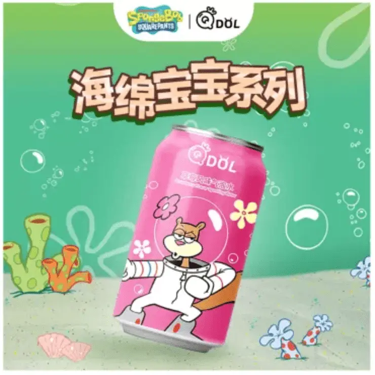 Газований напій Qdol Spongebob Squarepants Strawberry Сенді Чікс 330мл - фото 3