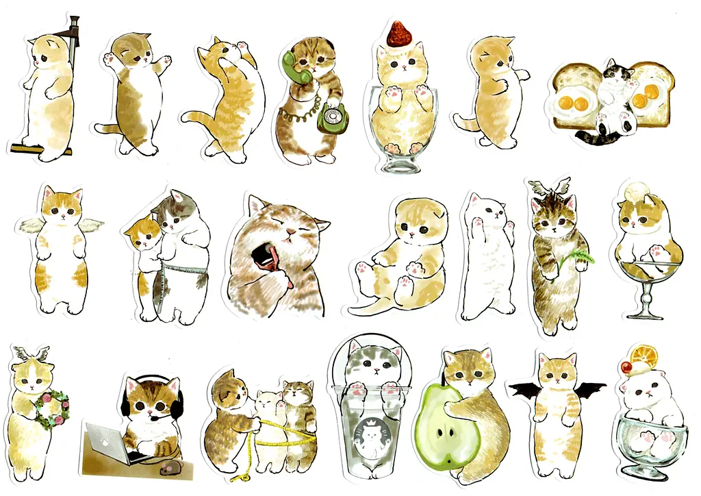 Стікерпак Набір наклейок Милий кіт 50 штук - фото 3