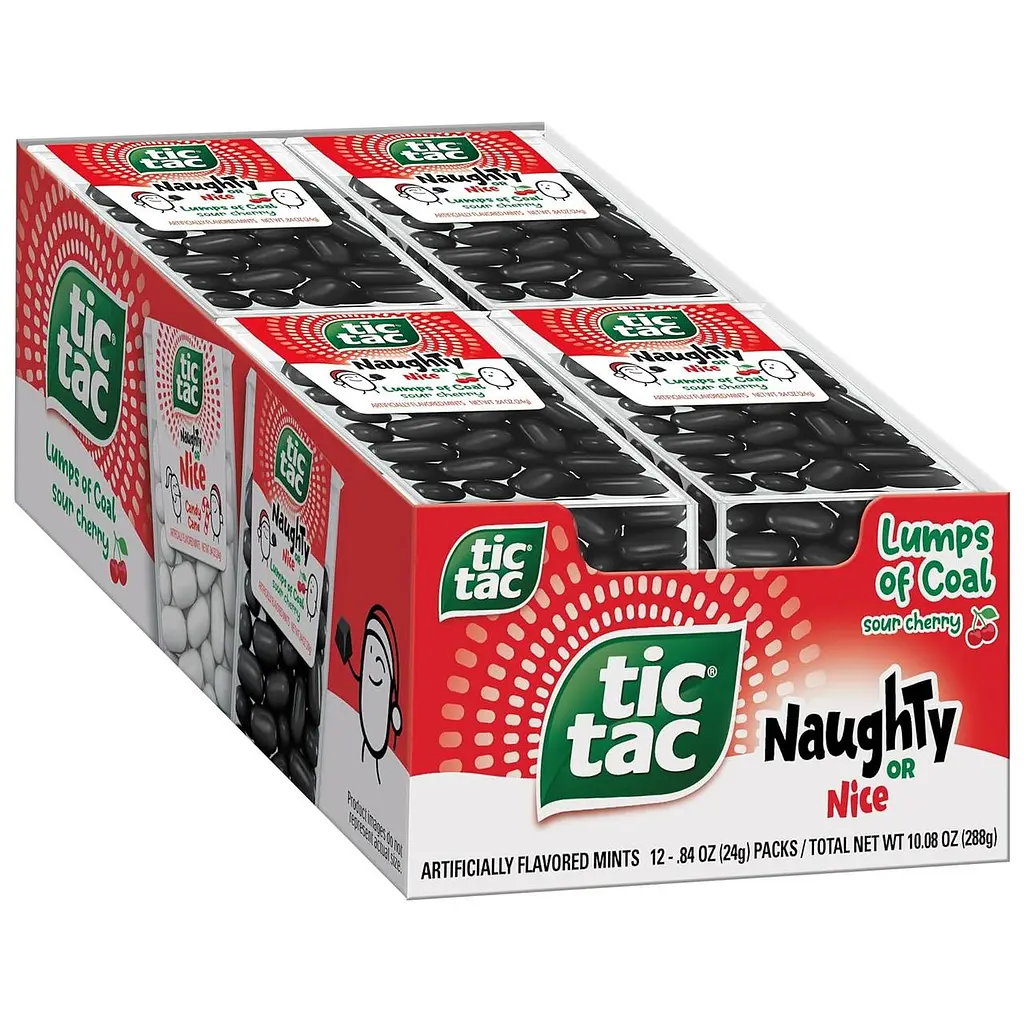 Драже Tic Tac Naughty or Nice Lumps of Coal Sour Cherry Mints 23.8г - фото 8