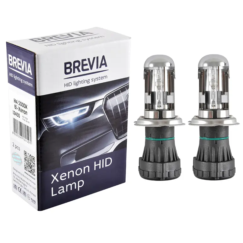 Біксенонова лампа Brevia H4, 5000K, 85V, 35W P43t-38 KET, 2шт(12450)