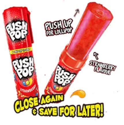 Льодяник Bazooka Push Pop Candy Strawberry Blackcurrant Cola 15г, 1шт - фото 3