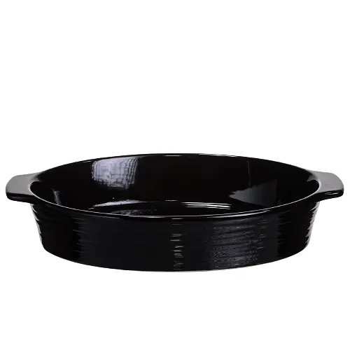 Форма для запікання овальна 36×22.5×7 (см) форма для духовки 2 літри Чорний Yiwu SH1290 - фото 2