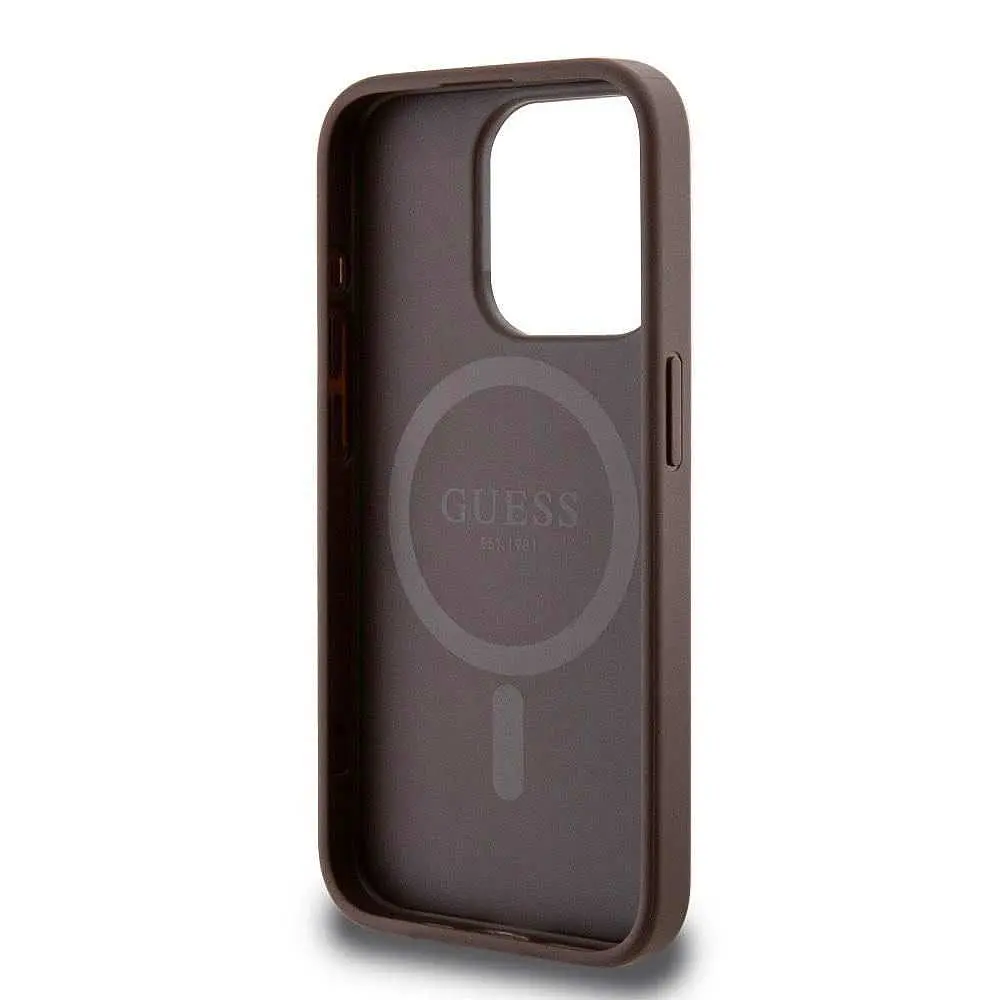 Чехол Guess PU Leather 4G Colored Ring MagSafe для iPhOne 15 Pro Max Brown (57983118718) - фото 6