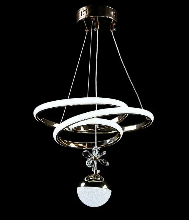 Люстра світлодіодна Splendid Ray L125/2 LED, 30W, золото/білий, сучасний стиль, регульована висота, 2 лампи, 34 см - фото 2
