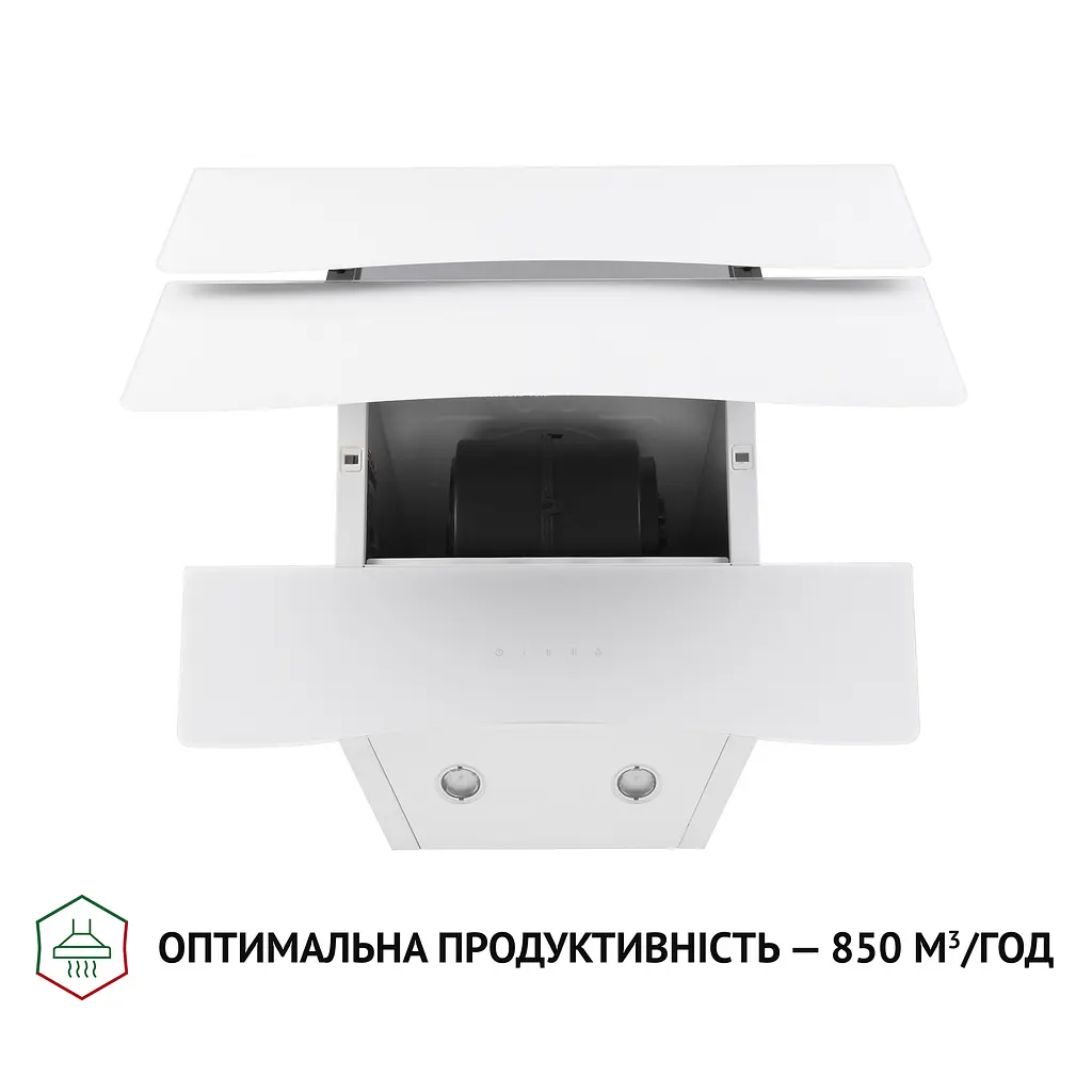 Витяжка декоративна похила PERFELLI DNS 6482 D 850 WH LED - фото 6