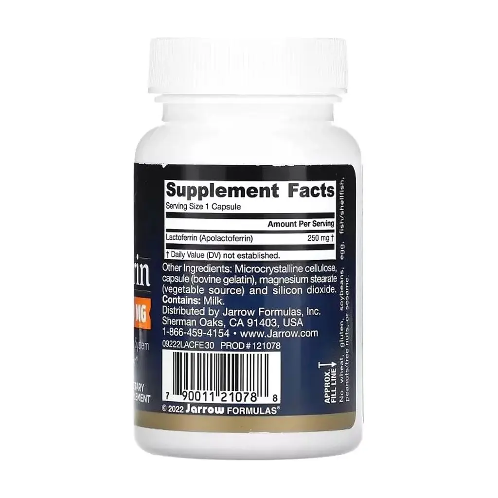 Пробіотики Jarrow Formulas Лактоферин сублімований, 250 мг, Lactoferrin, Freeze Dried, 30 ка (JRW-21078) - фото 2