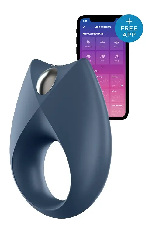 Ерекційне кільце зі смарт-керуванням Satisfyer Royal One, 7.5х3.2 см (синій)