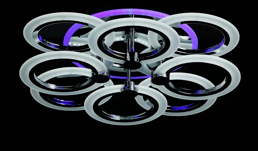Люстра стельова LED Splendid Ray LK235/4+4+A, 160W, хром, сучасний стиль з пультом - фото 2
