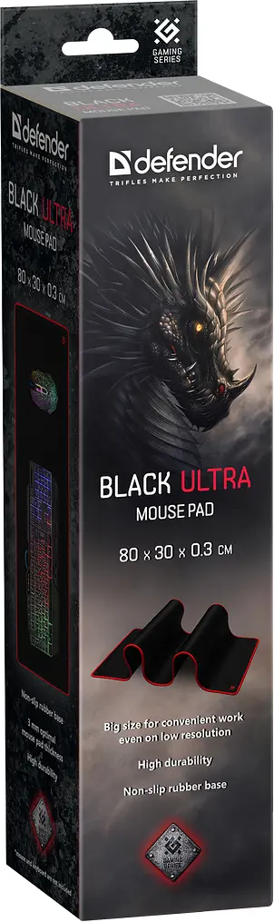 Килимок для миші Defender Ultra 800х300х3мм чорний (50561) (6668653) - фото 5