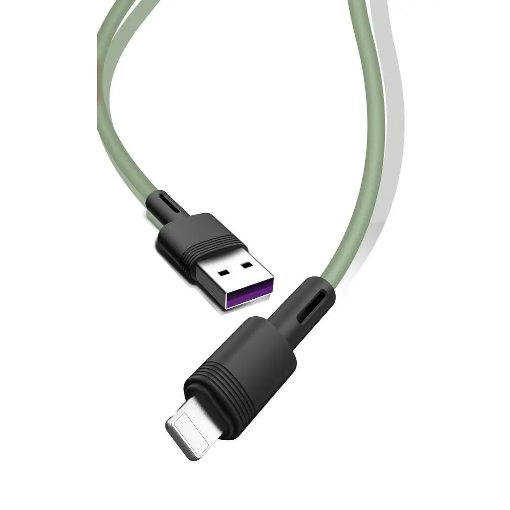 Дата кабель USB 2.0 AM to Lightning 1.0m 5A green XO (NB166-L-1-GR) - фото 2