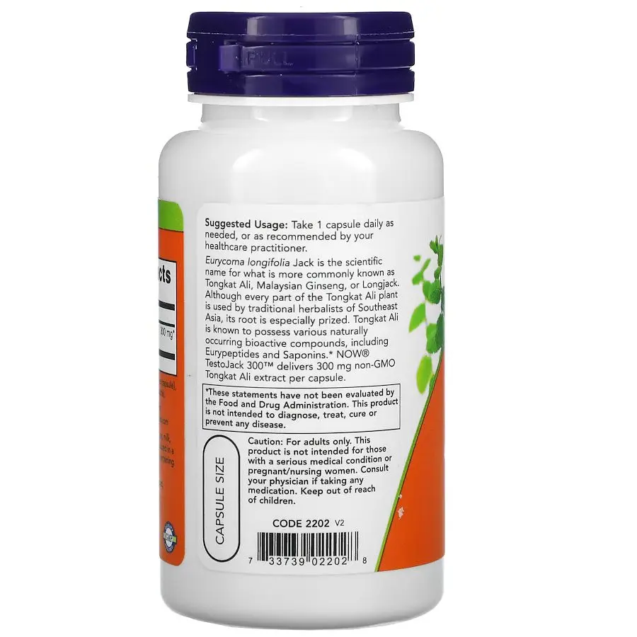 Стимулятор тестостерону NOW Testo Jack 300, 60 вегакапсул - фото 3