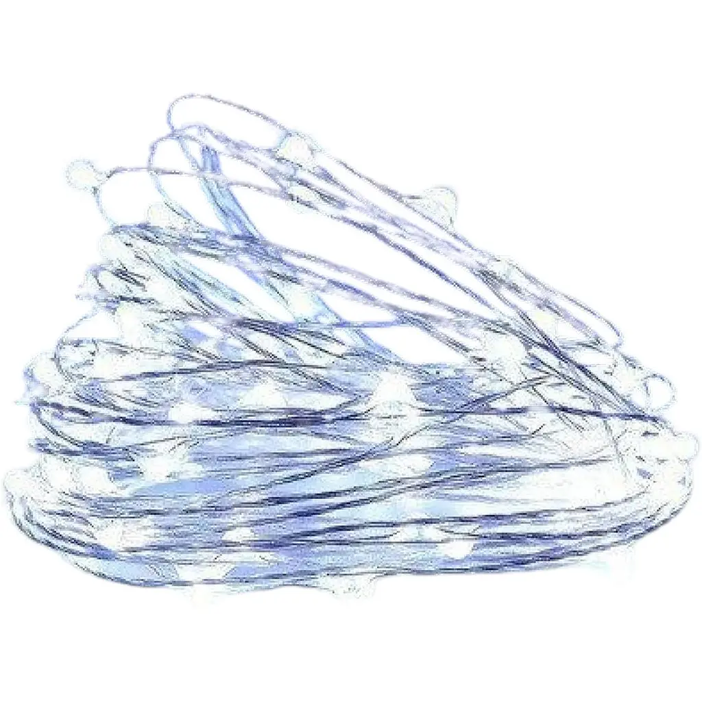 Новорічна гірлянда роса Brille на батарейках 50 LED 5 м білого кольору 1977-03 - фото 2