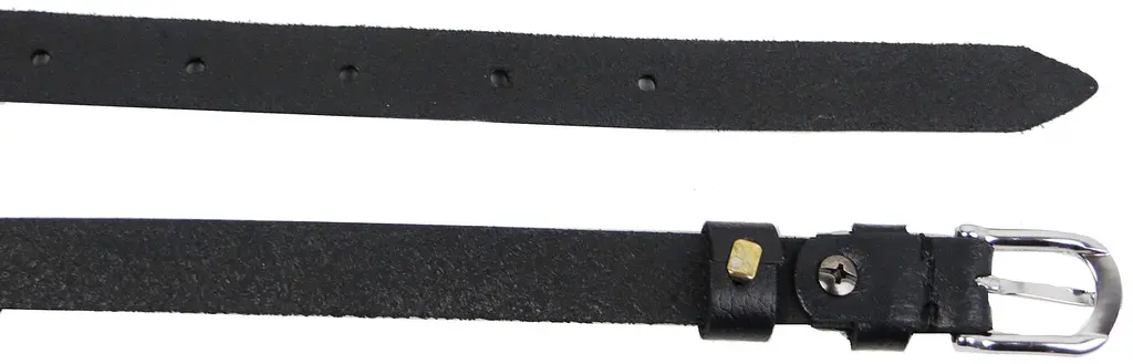 Вузький шкіряний жіночий ремінь Skipper 1485-15 Чорний - фото 4