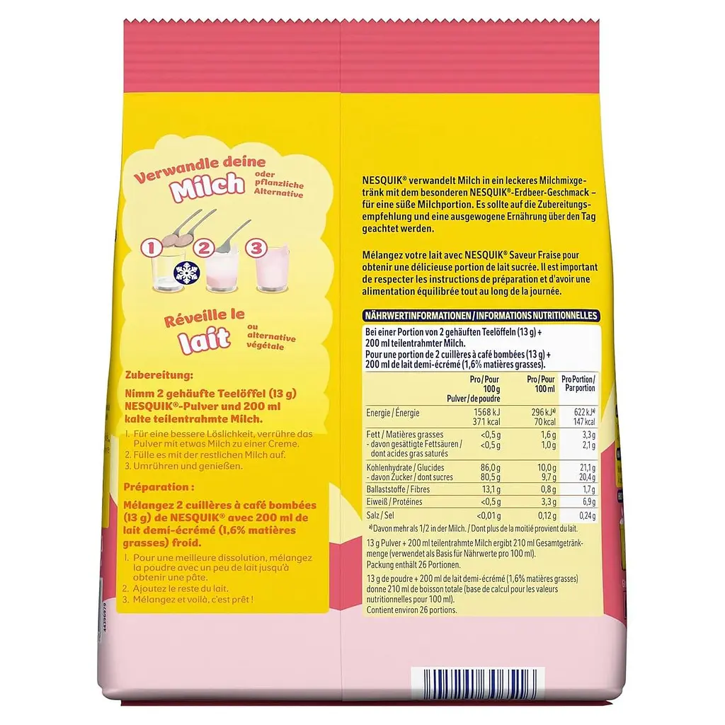 Молочний напій Nestle Nesquik Milk Mix Strawberry 350 г - фото 3