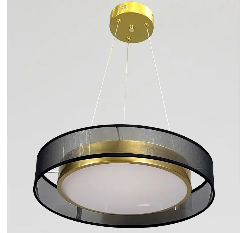 Підвісний круглий LED-світильник Artlight 2003/X4 чорний із золотим сатином та трьома режимами світла - фото 2
