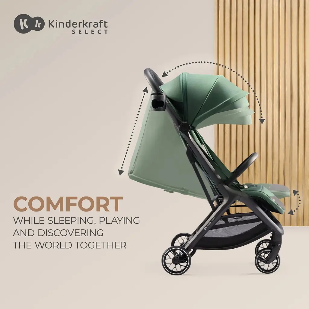 Прогулочная коляска Kinderkraft Nubi 2 Mystic Green зеленая (00-00305180) - фото 7