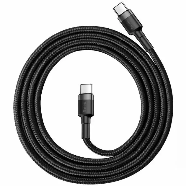 Кабель Baseus Cafule USB-C to USB-C 1m Black (CATKLF-GG1) [54147] - фото 3