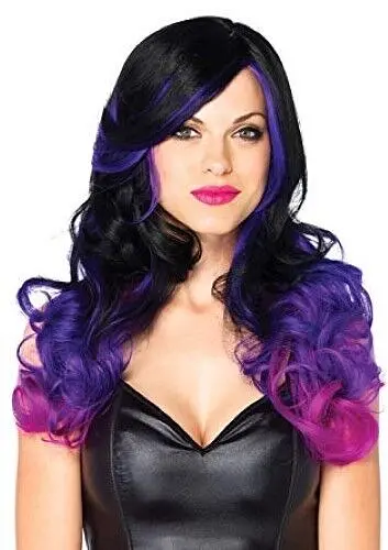 Leg Avenue-Allure Multi Color Wig Black/Purple - Двоколірна перука, рожево-фіолетовий - фото 2