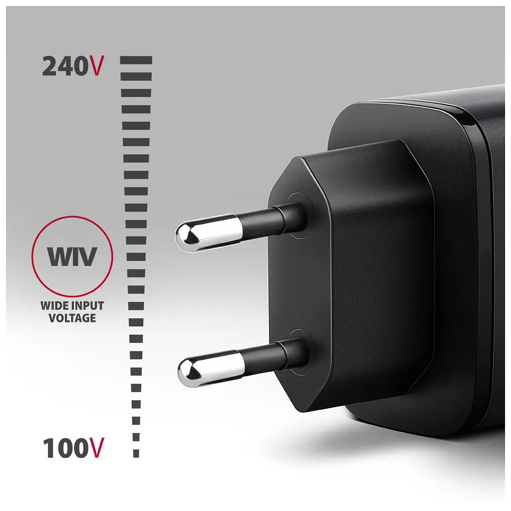 Зарядний пристрій AXAGON 1xUSB-C PD67W + 1xUSB QC4+ PPS display gray (ACU-PQ67D) - фото 5