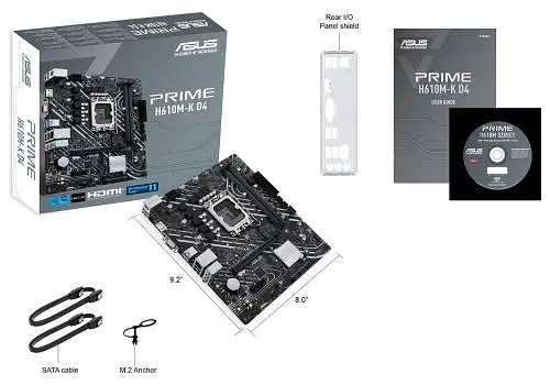 Материнська плата LGA1700, Asus PRIME H610M-K D4, H610, 2xDDR4, Int.Video(CPU), 4xSATA3, 1xM.2, 1xPCI-E 16x 4.0, 1xPCI-E 1x 3.0, ALC997 VGA/HDMI, MicroATX - фото 6