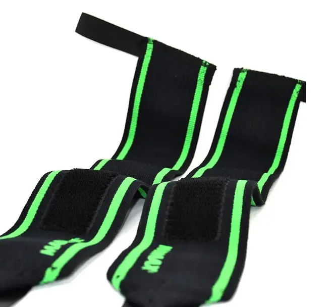Кистьові бинти MadMax MFA-298 Wrist Wraps 18" Black/Green (пара) (MFA-298-U) - фото 2