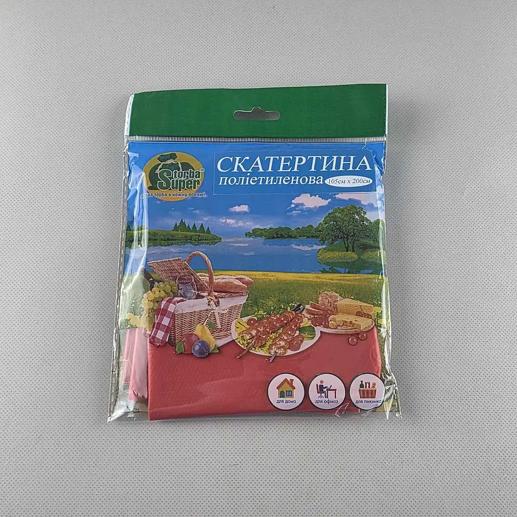 Скатертина одноразова Червона 105x200 см 1 штука для сервірування, пікніка та свят