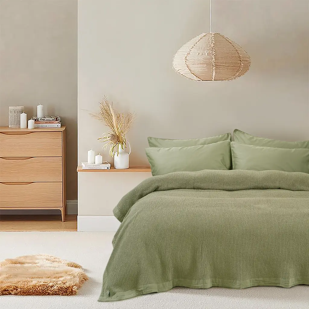 Покрывало Lotus Home - Rius olive оливковый 240x260 - фото 2